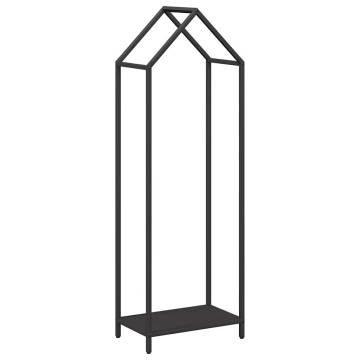 Firewood Rack Black - Sturdy Cold-Rolled Steel 40x25x120 cm