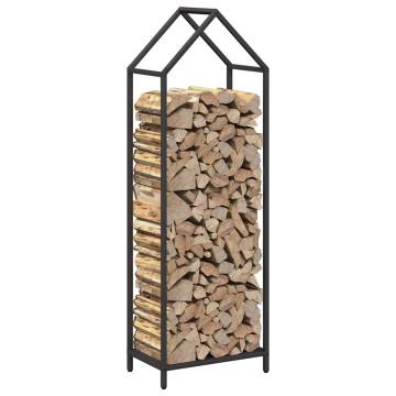 Firewood Rack Black - Sturdy Cold-Rolled Steel 40x25x120 cm