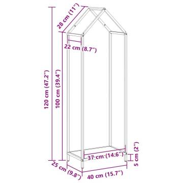 Firewood Rack Anthracite - Durable Cold-Rolled Steel Storage