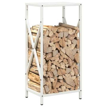 Firewood Rack White 34x25x70 cm - Durable Cold-Rolled Steel