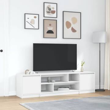 Stylish White TV Cabinet - 188.5x41x50 cm | HIPO Market