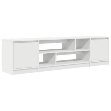 Stylish White TV Cabinet - 188.5x41x50 cm | HIPO Market