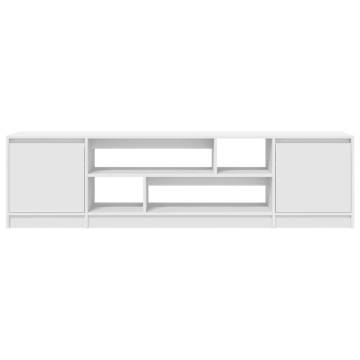 Stylish White TV Cabinet - 188.5x41x50 cm | HIPO Market