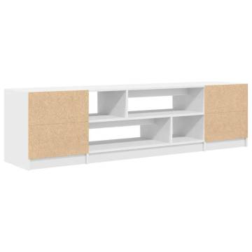 Stylish White TV Cabinet - 188.5x41x50 cm | HIPO Market