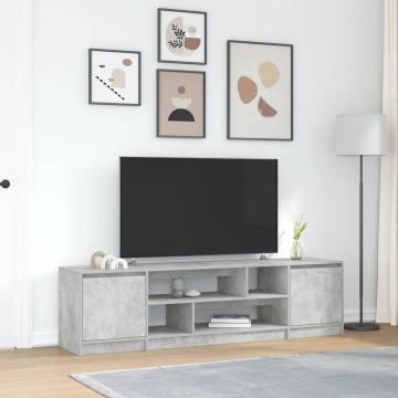 Stylish Concrete Grey TV Cabinet - 188.5x41x50 cm