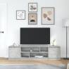 Stylish Concrete Grey TV Cabinet - 188.5x41x50 cm