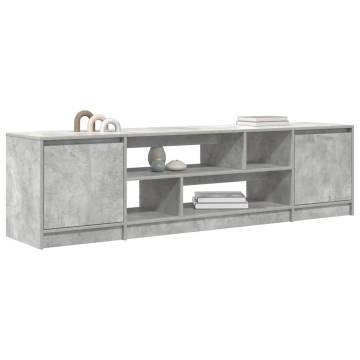 Stylish Concrete Grey TV Cabinet - 188.5x41x50 cm