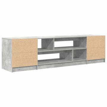 Stylish Concrete Grey TV Cabinet - 188.5x41x50 cm