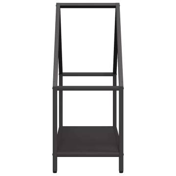 Sturdy Black Firewood Rack 60x25x60 cm - Cold-Rolled Steel