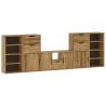 5 Piece TV Units with Storage ODDA Solid Wood Pine - HipoMarket