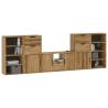 5 Piece TV Units with Storage ODDA Solid Wood Pine - HipoMarket