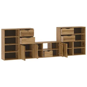 5 Piece TV Units with Storage ODDA Solid Wood Pine - HipoMarket