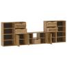 5 Piece TV Units with Storage ODDA Solid Wood Pine - HipoMarket