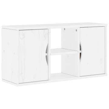 5 Piece ODDA White Solid Wood Pine TV Units with Storage