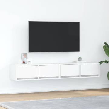 Stylish White TV Cabinets - 2 pcs, Engineered Wood | HiPoMarket