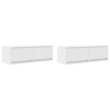 Stylish White TV Cabinets - 2 pcs, Engineered Wood | HiPoMarket