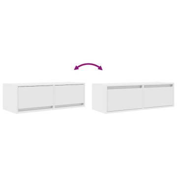 Stylish White TV Cabinets - 2 pcs, Engineered Wood | HiPoMarket