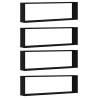 Wall Cube Shelves - Set of 4 Black Oak (100x15x30 cm)