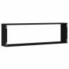 Wall Cube Shelves - Set of 4 Black Oak (100x15x30 cm)