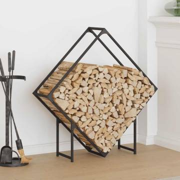 Firewood Rack Black 100x25x100 cm | Durable Cold-Rolled Steel