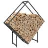 Firewood Rack Black 100x25x100 cm | Durable Cold-Rolled Steel