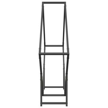 Firewood Rack Black 100x25x100 cm | Durable Cold-Rolled Steel