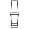 Firewood Rack Black 100x25x100 cm | Durable Cold-Rolled Steel