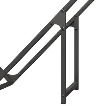 Firewood Rack Black 100x25x100 cm | Durable Cold-Rolled Steel