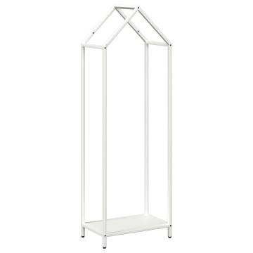 Firewood Rack White 40x25x120 cm - Sturdy Steel Storage