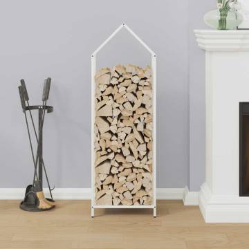 Firewood Rack White 40x25x120 cm - Sturdy Steel Storage