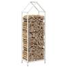 Firewood Rack White 40x25x120 cm - Sturdy Steel Storage