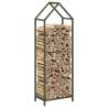 Olive Green Firewood Rack - Durable Cold-Rolled Steel 40x25x120 cm