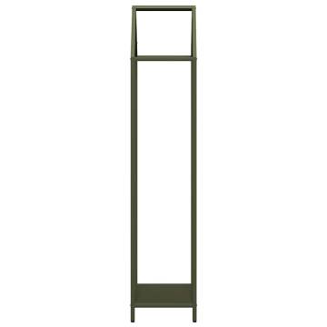 Olive Green Firewood Rack - Durable Cold-Rolled Steel 40x25x120 cm