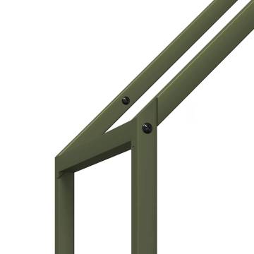 Olive Green Firewood Rack - Durable Cold-Rolled Steel 40x25x120 cm