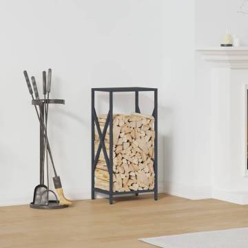 Sturdy Anthracite Firewood Rack | 34x25x70 cm | Steel Design