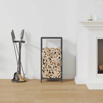 Sturdy Anthracite Firewood Rack | 34x25x70 cm | Steel Design