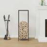 Firewood Rack Black 34x25x100 cm | Durable Steel Design