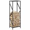 Firewood Rack Black 34x25x100 cm | Durable Steel Design