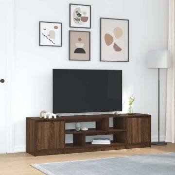 Brown Oak TV Cabinet - Stylish Storage for Your Living Room