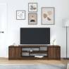 Brown Oak TV Cabinet - Stylish Storage for Your Living Room