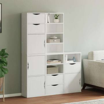 ODDA White Side Cabinets - 5 pcs Solid Pine Storage Solution