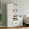  Side Cabinets 5 pcs ODDA White 40x24x79 cm Solid Wood Pine Colour white Quantity in Package 1 Model 7 shelves 5 drawers 