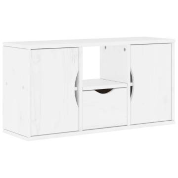 5 Piece TV Units with Storage ODDA White Solid Wood Pine