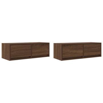 Stylish Brown Oak TV Cabinets - 2 pcs | Hipomarket