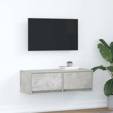 TV Cabinet Concrete Grey - Space-Saving Engineered Wood