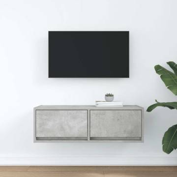 TV Cabinet Concrete Grey - Space-Saving Engineered Wood