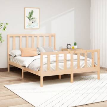 Solid Wood Pine Bed Frame 160x200 cm - Stylish & Sturdy