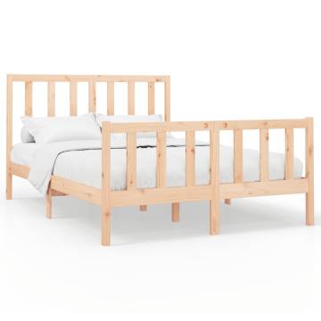 Solid Wood Pine Bed Frame 160x200 cm - Stylish & Sturdy