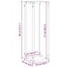 Firewood Rack White 25x25x80 cm - Sturdy Cold-Rolled Steel