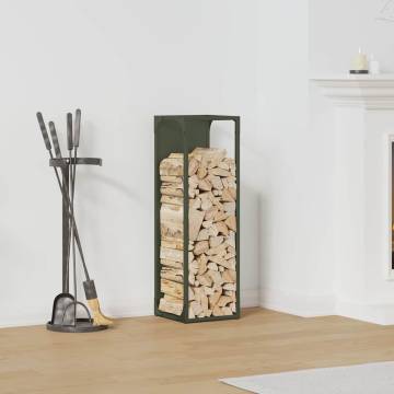 Olive Green Firewood Rack - Sturdy Cold-Rolled Steel | HipoMarket